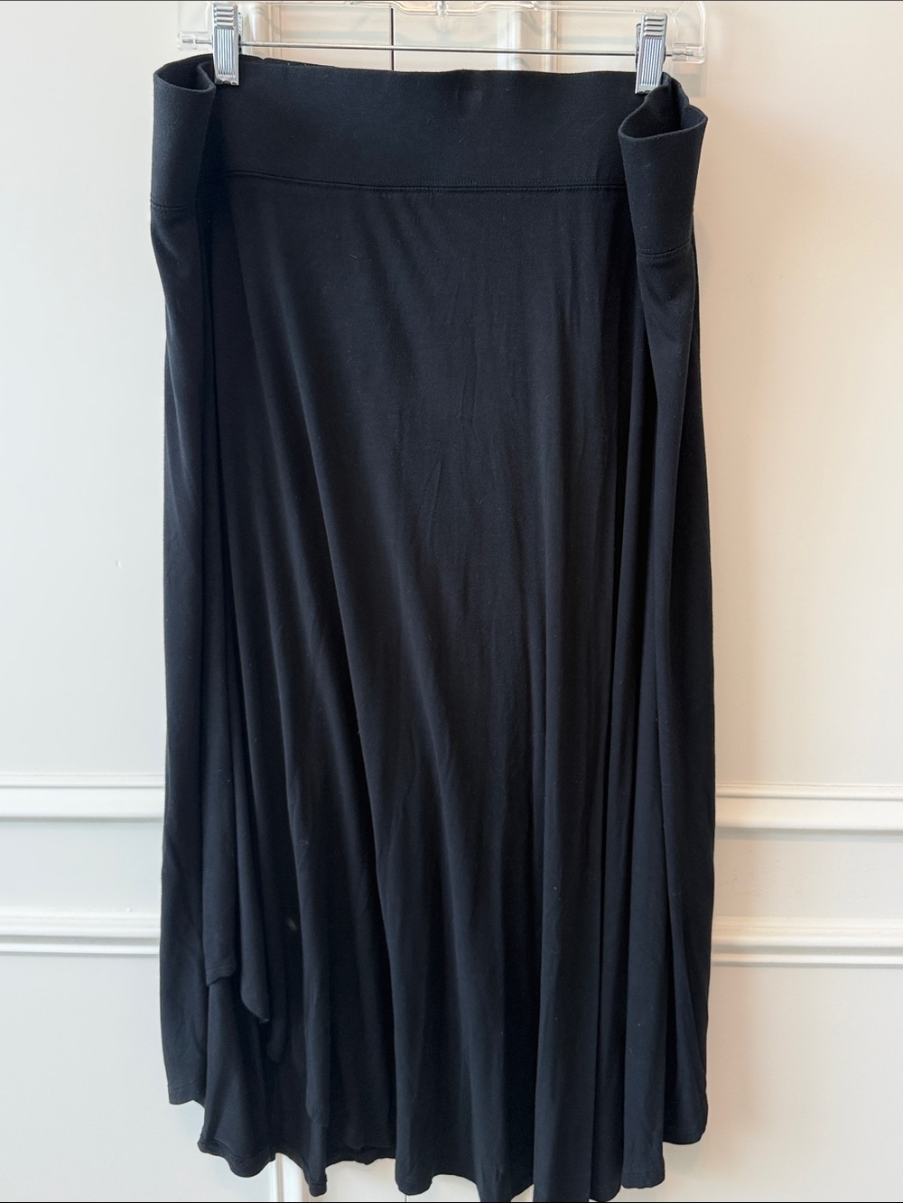 LOGO by Lori Goldstein Black Flowing Maxi Skirt